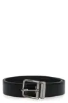 Dolce & Gabbana Leather Belt Adjustable Silver Hardware In Black