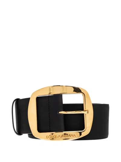 Dolce & Gabbana Leather Belt In Black