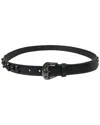 Dolce & Gabbana Black Embellished Leather Engraved Buckle Belt In Black