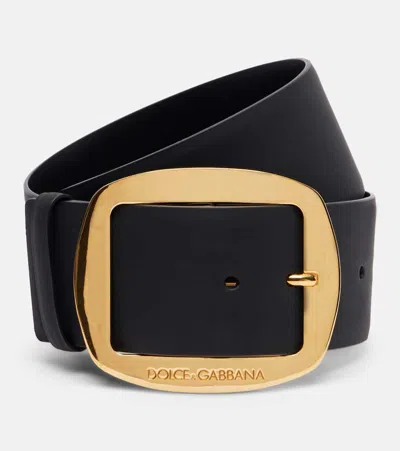 Dolce & Gabbana Leather Belt In Black