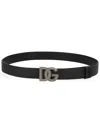 Dolce & Gabbana Black Belt With Logo Plaque On The Front In Leather Man In Black