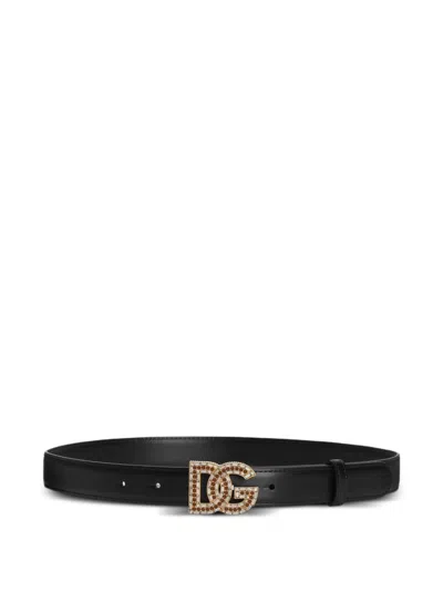 Dolce & Gabbana Leather Belt In Black