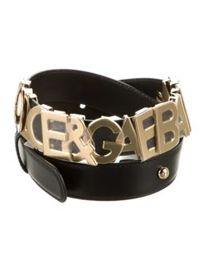 Pre-owned Dolce & Gabbana Leather Belt In Black