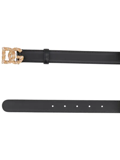 Dolce & Gabbana Leather Belt In Black