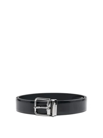 Dolce & Gabbana Leather Belt In Black