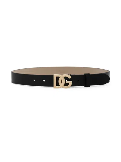 Dolce & Gabbana Kids' Leather Belt In Black