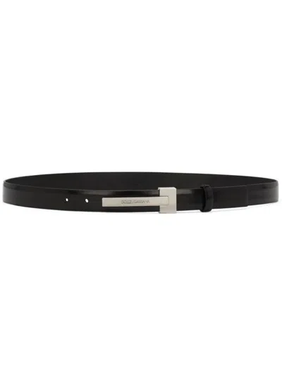 Dolce & Gabbana Black Leather Belt
