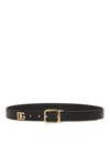 Dolce & Gabbana Smooth Leather Dg Belt With 8 In Black