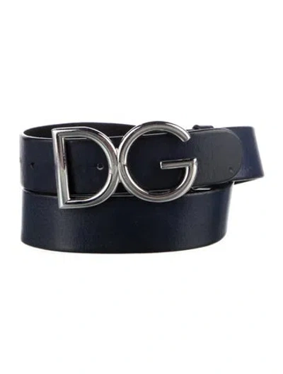 Pre-owned Dolce & Gabbana Leather Belt In Blue