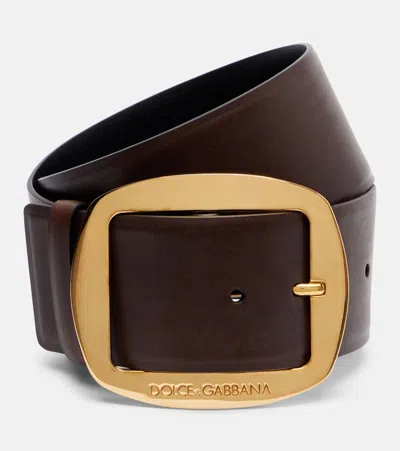 Dolce & Gabbana Leather Belt In Brown