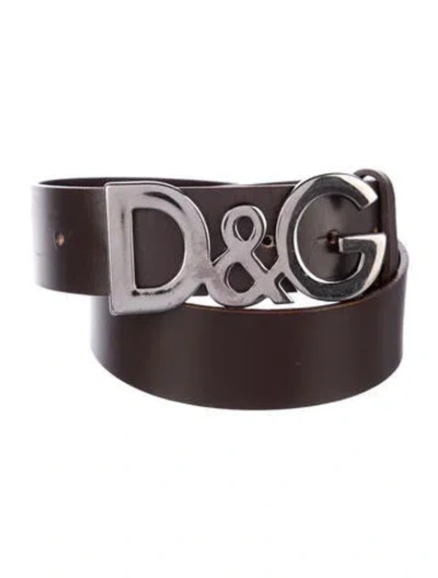 Pre-owned Dolce & Gabbana Leather Belt In Brown