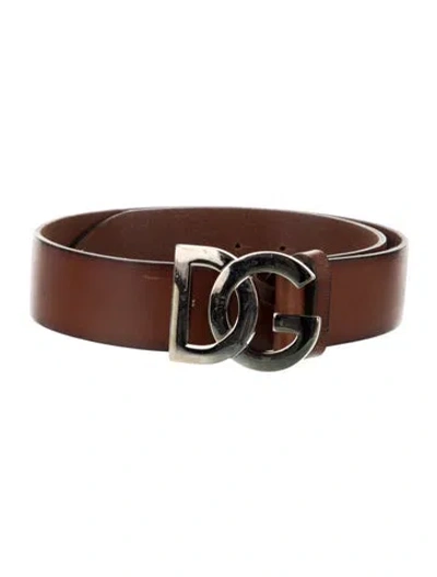 Pre-owned Dolce & Gabbana Leather Belt In Brown
