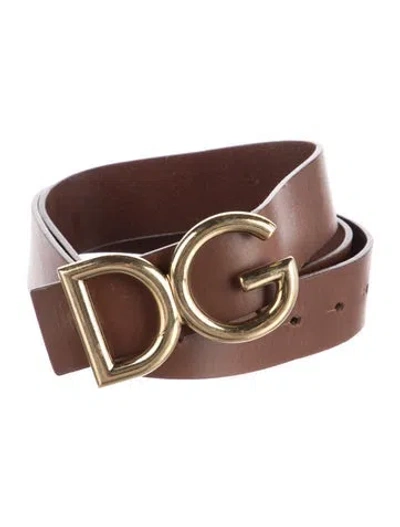 Pre-owned Dolce & Gabbana Leather Belt In Brown