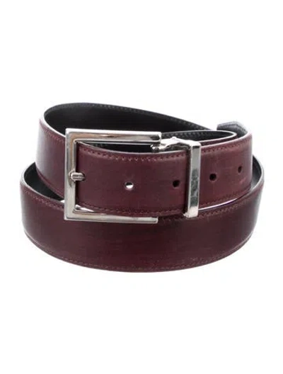 Pre-owned Dolce & Gabbana Leather Belt In Burgundy