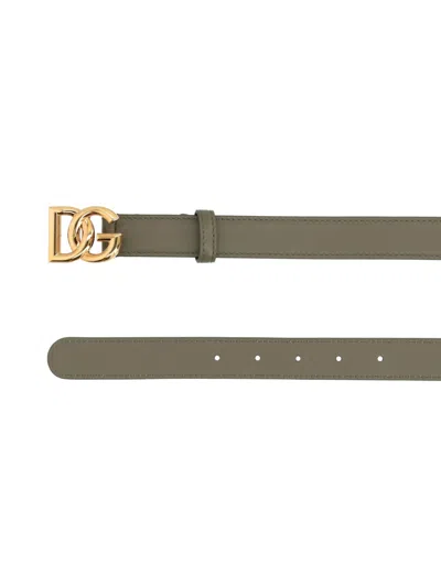 Dolce & Gabbana Leather Belt In Green