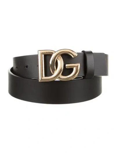 Pre-owned Dolce & Gabbana Leather Belt Kit In Black