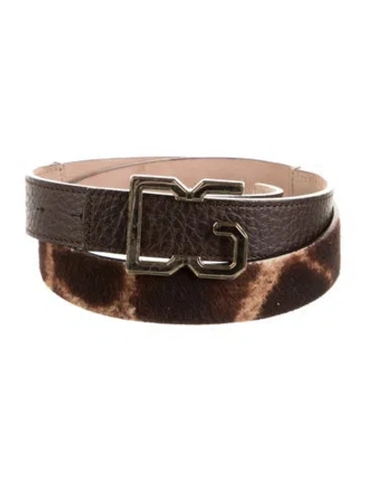 Pre-owned Dolce & Gabbana Leather Belt Kit In Brown