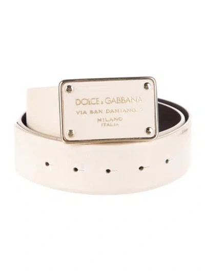 Pre-owned Dolce & Gabbana Leather Belt Kit In Neutral