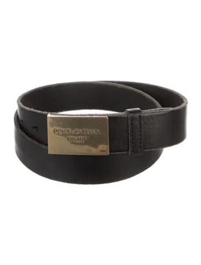 Pre-owned Dolce & Gabbana Leather Belt Kit W/ Tags In Black