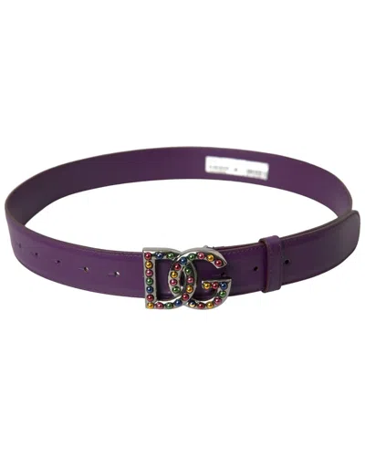 Dolce & Gabbana Leather Belt In Purple