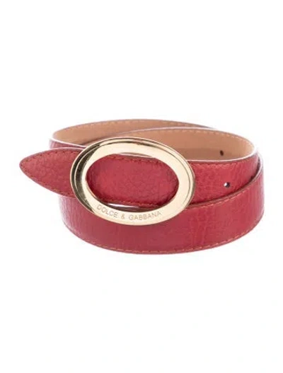 Pre-owned Dolce & Gabbana Leather Belt In Red