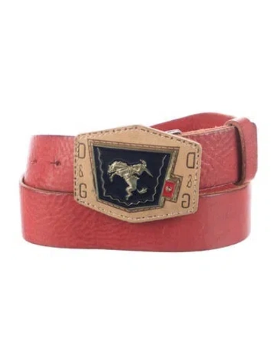 Pre-owned Dolce & Gabbana Leather Belt In Red