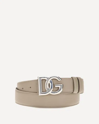 Dolce & Gabbana Leather Belt In Metallic