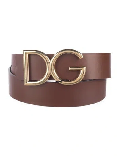 Pre-owned Dolce & Gabbana Leather Belt W/ Tags In Brown