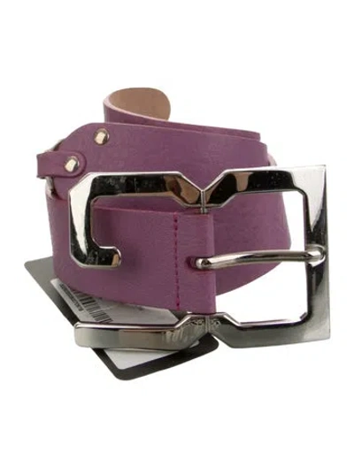 Pre-owned Dolce & Gabbana Leather Belt W/ Tags In Purple