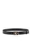 Dolce & Gabbana Belt In Calfskin With Crossed Dg Logo In Black