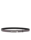 Dolce & Gabbana Leather Belt With Logo Buckle In Grey