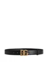 Dolce & Gabbana Adjustable Loop Stitched Belt In Black