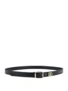 Dolce & Gabbana Leather Belt With Metal Monogram In Black