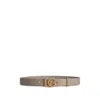 Dolce & Gabbana Taupe Plonge Leather Belt In Pink