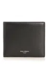 Dolce & Gabbana Calfskin Leather Bifold Wallet In Black