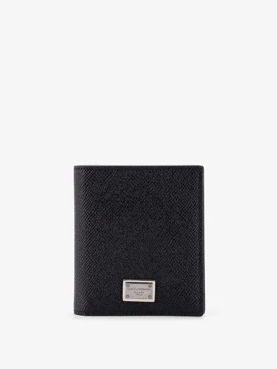 Dolce & Gabbana Leather Bifold Wallet In Black
