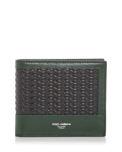 Dolce & Gabbana Leather Bifold Wallet In Green
