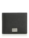 Dolce & Gabbana Leather Bifold Wallet Wallets Black In Black