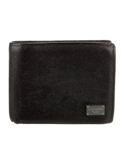 Pre-owned Dolce & Gabbana Leather Bifold Wallet In Black