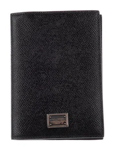 Pre-owned Dolce & Gabbana Leather Bifold Wallet In Black