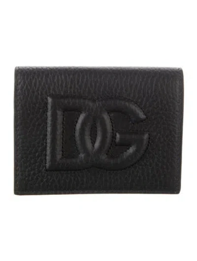Pre-owned Dolce & Gabbana Leather Bifold Wallet In Black