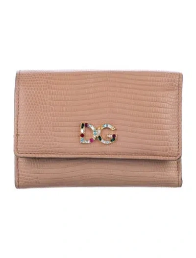 Pre-owned Dolce & Gabbana Leather Bifold Wallet In Neutral