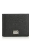 Dolce & Gabbana Black Textured Calf Leather Bi-fold Wallet