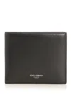 Dolce & Gabbana Calfskin Leather Bifold Wallet In Black