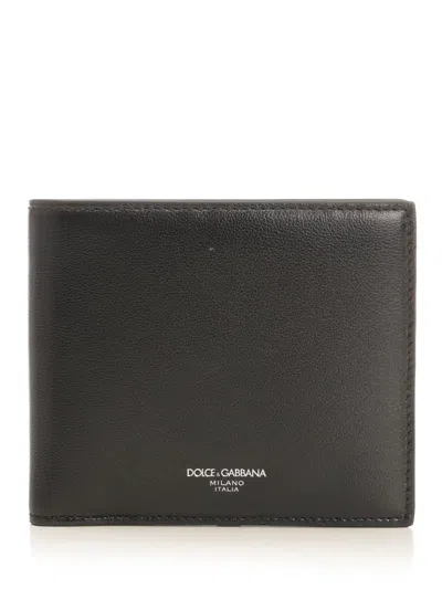 Dolce & Gabbana Leather Bifold Wallet Wallets Black