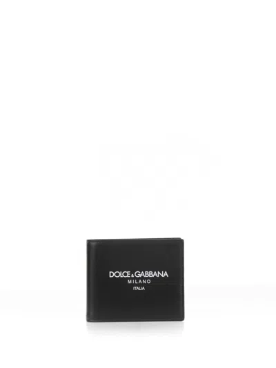 Dolce & Gabbana Leather Bifold Wallet With Logo