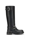 Dolce & Gabbana Buckle Lug Mid-calf Round Toe Boots In Black
