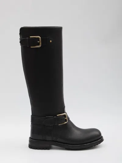 DOLCE & GABBANA LEATHER BIKER BOOTS