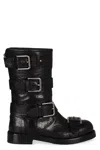 Dolce & Gabbana Leather Biker Boots In Black