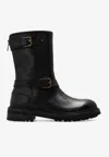Dolce & Gabbana Bernini Leather Boots In Black